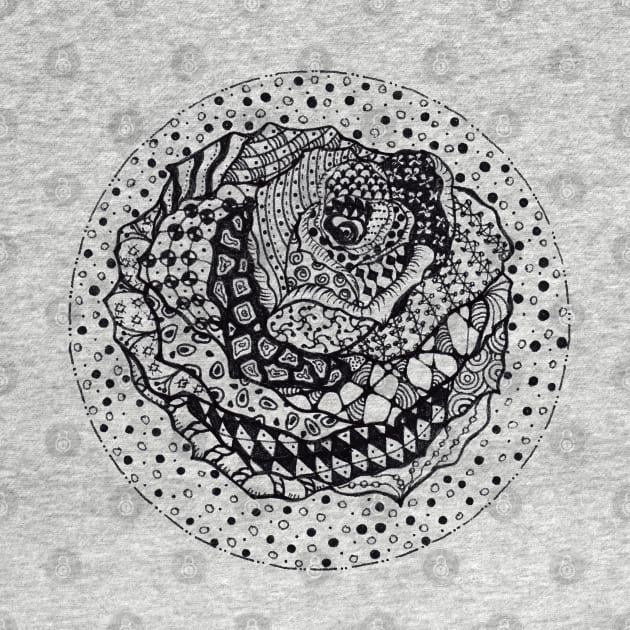 Rose Zentangle by brushnpaper